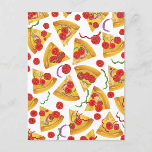 Pizza-Scheiben-Muster Postkarte (Vorderseite)