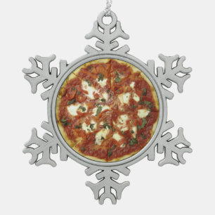 PIZZA! SCHNEEFLOCKEN Zinn-Ornament