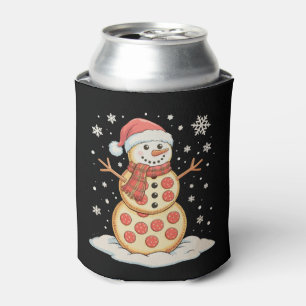 Pizza Schneemann Santa Hut Weihnachten Xmas Urlaub Dosenkühler