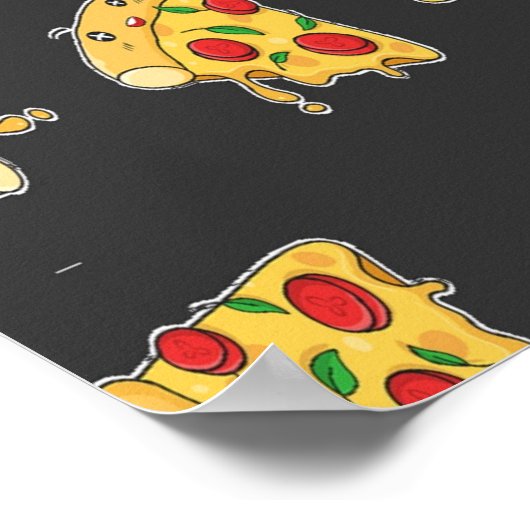 Pizza schneidet das Muster des Essens Poster (Ecke)