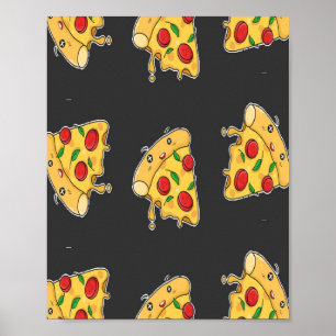 Pizza schneidet das Muster des Essens Poster