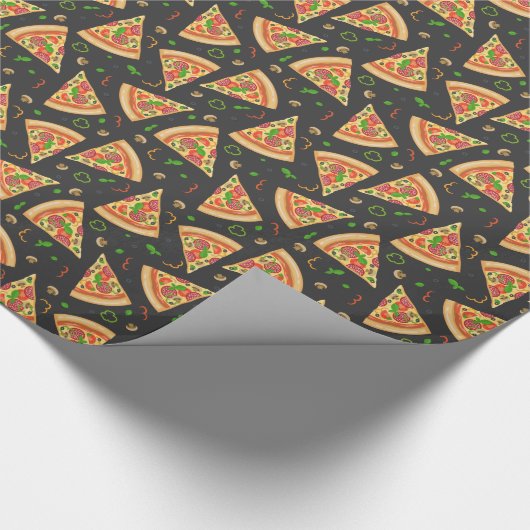 Pizza schneidet Hintergrund Geschenkpapier (Ecke)