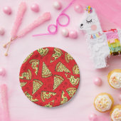 Pizza schneidet Muster Pappteller (Party)