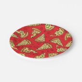 Pizza schneidet Muster Pappteller (Schrägansicht)