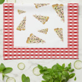 Pizza schneidet rotes kariertes Grenztee-Tuch Küchentuch (Gefaltet)