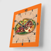 Pizza schneidet Wanduhr (Winkel)