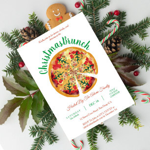 Pizza & Schnuller BBQ Weihnachtsbrunch-Einladung Einladung