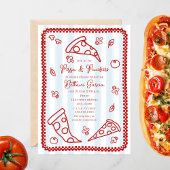 Pizza & Schnuller Sketch Doodle Boy Kinderdusche Einladung