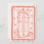 Pizza & Schnullers Sketch Doodle Girl Babydusche Einladung (Vorderseite)