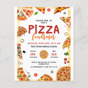 Pizza School Fundraiser, Pizza Dinner Fundraiser Flyer