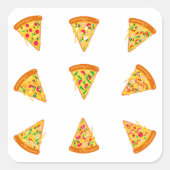 Pizza Set Pack: Köstliche Einkäufe & Bundles Quadratischer Aufkleber (Vorderseite)
