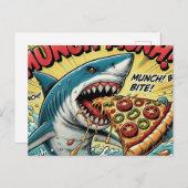 Pizza Shark Munch Munch Postkarte (Vorne/Hinten)