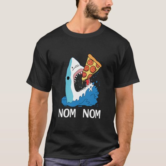 Pizza Shark Pizzaholischer Feinschmecker T-Shirt (Vorderseite)