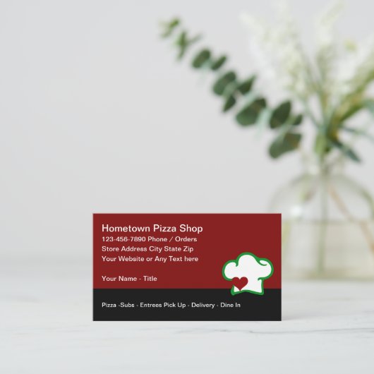 Pizza Shop Italienisches Restaurant Visitenkarte (Stehend Vorderseite)