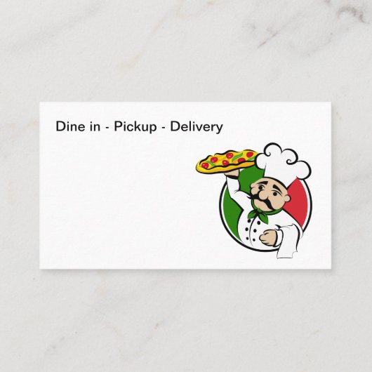 Pizza Shop Italienisches Restaurant Visitenkarte (Rückseite)