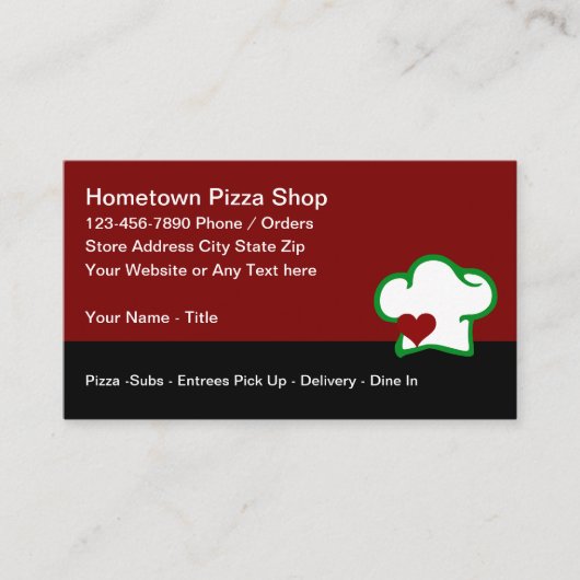 Pizza Shop Italienisches Restaurant Visitenkarte (Vorderseite)