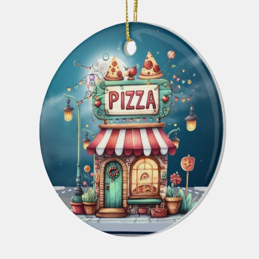 PIZZA Shop Keramik Ornament (Links)