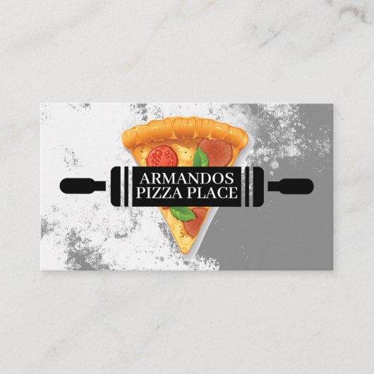 Pizza Shop Logo | Restaurant Visitenkarte (Vorderseite)