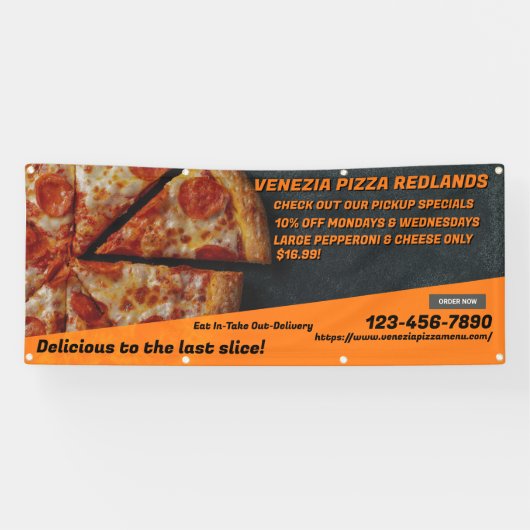 Pizza Shop Pepperoni Käse Werbung anpassen Banner (Horizontal)