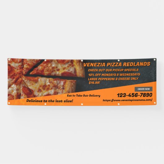 Pizza Shop Pepperoni Käse Werbung anpassen Banner (Horizontal)