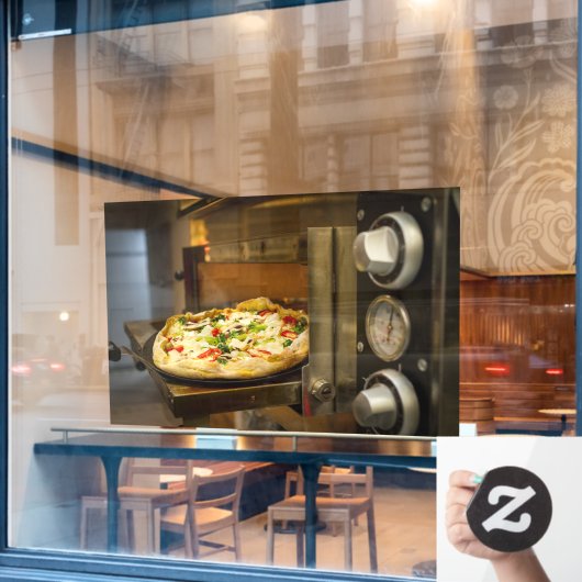 Pizza Shop Pizza Oven Cook Italienische Pizzeria Fensteraufkleber (Café-Fenster)