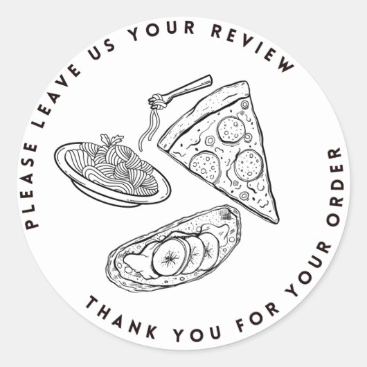 Pizza Shop Verlass Review Danke Stickers (Vorderseite)