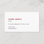 Pizza Shop Visitenkarte (Rückseite)