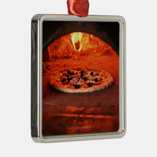 Pizza Silbernes Ornament (Rechts)
