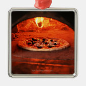 Pizza Silbernes Ornament (Vorne)