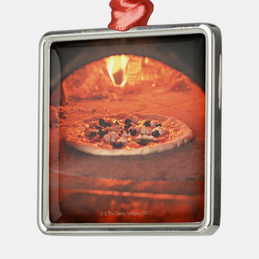 Pizza Silbernes Ornament (Links)