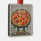 Pizza Silbernes Ornament (Rechts)