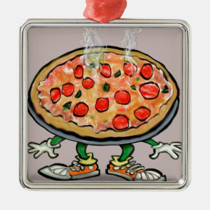 Pizza Silbernes Ornament