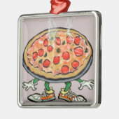 Pizza Silbernes Ornament (Links)
