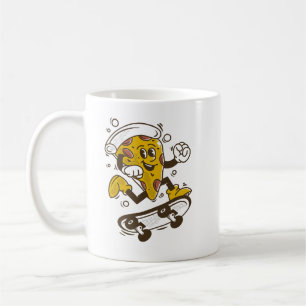 Pizza Skateboard Pizzapfigur niedlicher Cartoon Kaffeetasse