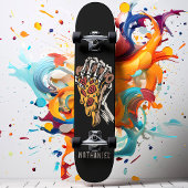 Pizza Skeleton Hand Individuelle Name Skateboard