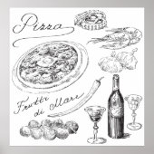 Pizza Sketch Poster (Vorne)