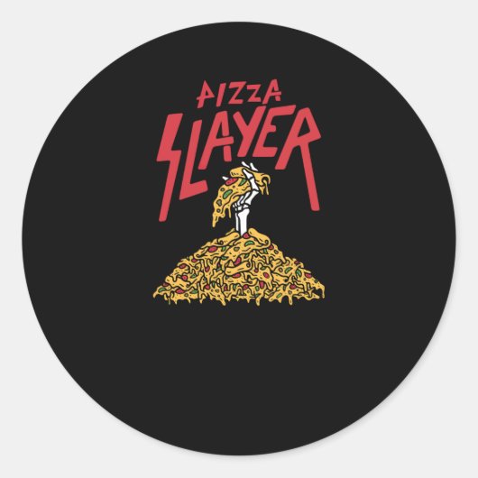 Pizza Slayer Runder Aufkleber (Vorderseite)