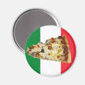 Pizza Slice auf den Farben der italienischen Flagg Magnet (Vorderseite/Rückseite)