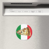 Pizza Slice auf den Farben der italienischen Flagg Magnet (In Situ (Geschirrspüler))