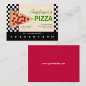 Pizza Slice & Black Checkerboard Pizza Loyalty Treuekarte (Vorne/Hinten)