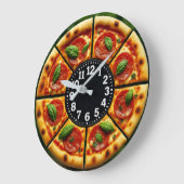 Pizza slice cheesy timepiece pizzeria wall art große wanduhr (Winkel)