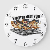 Pizza Slice Crew Große Wanduhr (Vorderseite)