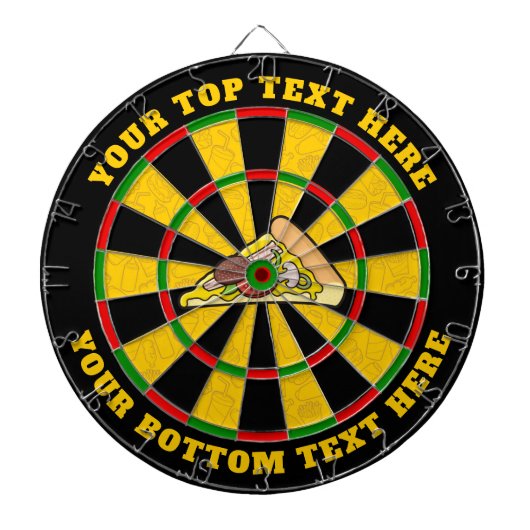 Pizza Slice Dartboard mit benutzerdefiniertem Text Dartscheibe (vorne)