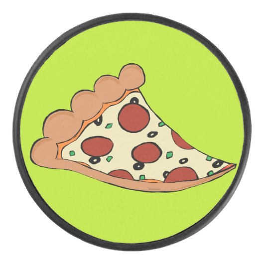 Pizza-Slice-Design Eishockey Puck (Vorderseite)