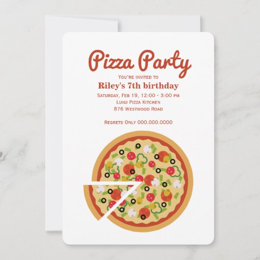 Pizza Slice Einladung (Vorderseite)