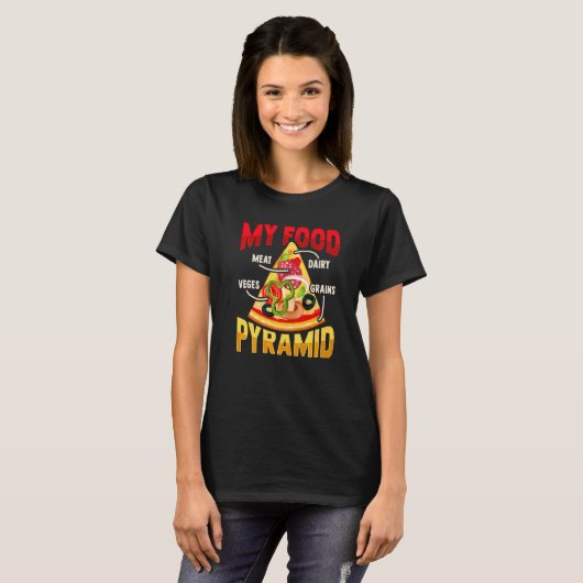 Pizza Slice Food Pyramide für Pizza Lover T-Shirt (Vorne ganz)