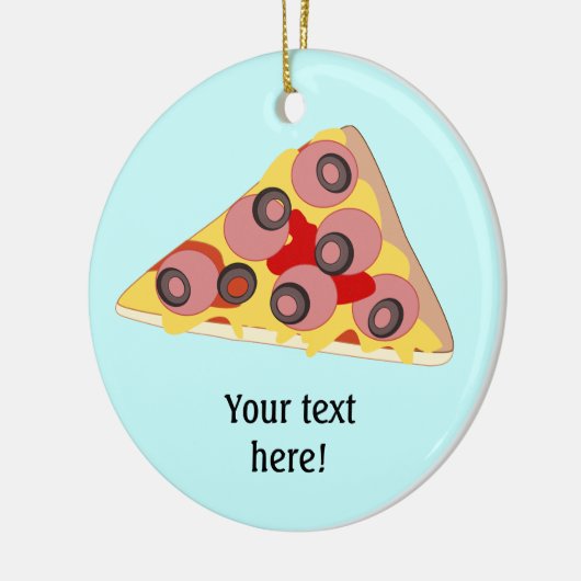 Pizza Slice-Grafik anpassen Keramik Ornament (Links)