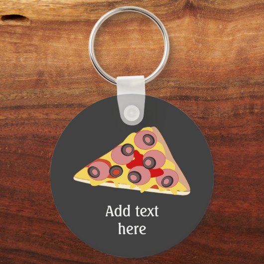 Pizza Slice-Grafik anpassen Schlüsselanhänger (Vorderseite)