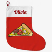 Pizza Slice Großer Weihnachtsstrumpf (Vorderseite)