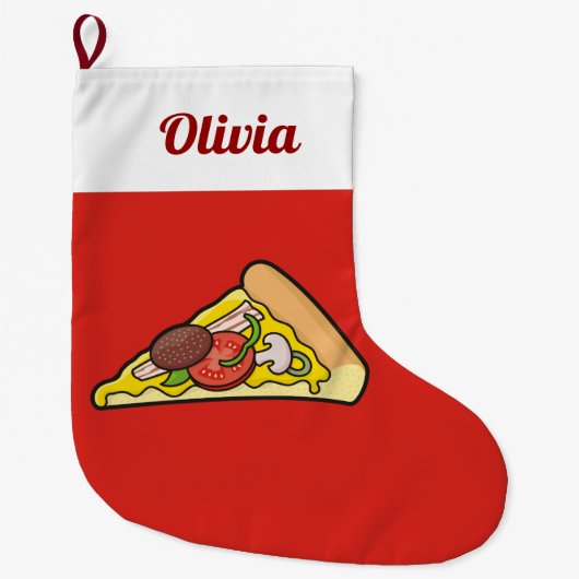 Pizza Slice Großer Weihnachtsstrumpf (Vorderseite)